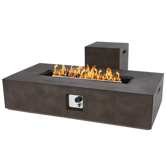UPHA 56'' Patio Propane Gas Concrete Fire Pit Table