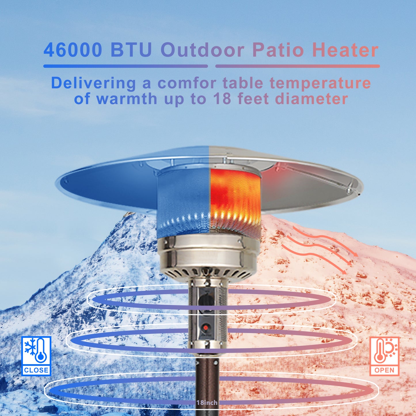 UPHA 46000 BTU Outdoor Patio Mocha Heater